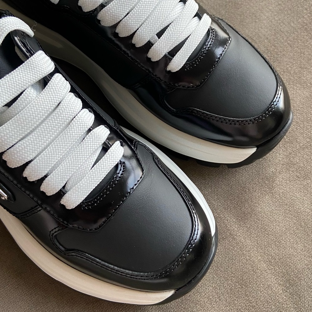 Prada Calzatire Donna Leather Lace-Up Sneakers - Picture 9 of 16